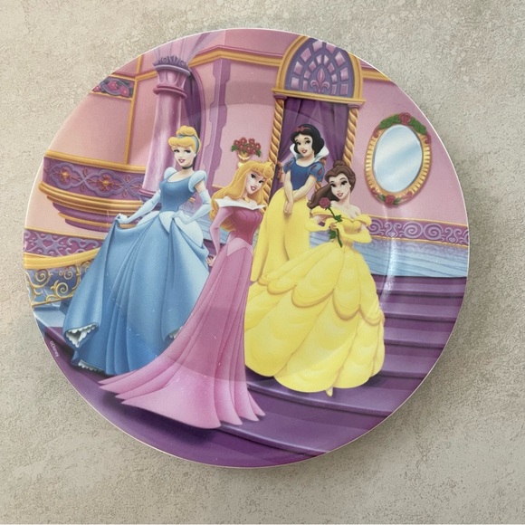 Disney Other - Disney Princess Plate Pink Blue Yellow